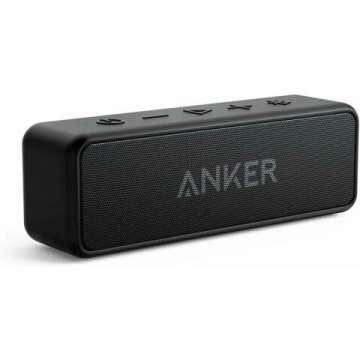 Anker Soundcore 2 Portable Bluetooth Speaker - IPX7 Waterproof, 24-Hour Playtime