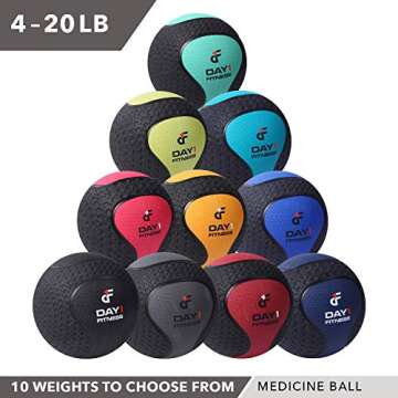 Medicine Exercise Ball with Dual Texture for Superior Grip by Day 1 Fitness - 14 Pounds - Fitness Balls for Plyometrics, Workouts - Improves Balance, Flexibility, Coordination