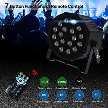 RGB LED Stage Uplights - DMX & Sound Activated