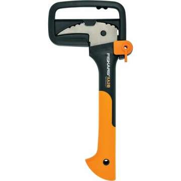 Fiskars 12" Hookaroon - Non-Slip Grip Handle with Pointed, Angled Blade - Landscaping Tool for Rotating, Dragging, Stacking Logs - Black/Orange