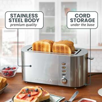 Elite Gourmet 4 Slice Stainless Steel Toaster