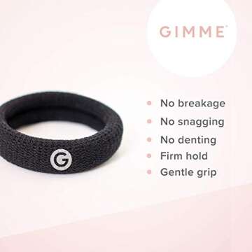 Gimme Beauty - Thick Fit Hair Bands - Rustic - Damage Free Hair Ties - Made with Seamless Microfiber Elastics - Thick + Curly Hair Accessories - No Snagging, Dents, or Breakage (6 Count)