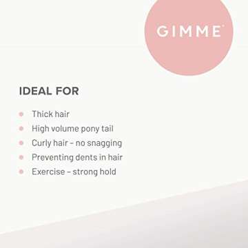 Gimme Beauty - Thick Fit Hair Bands - Rustic - Damage Free Hair Ties - Made with Seamless Microfiber Elastics - Thick + Curly Hair Accessories - No Snagging, Dents, or Breakage (6 Count)