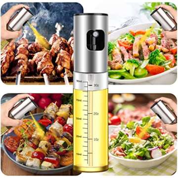 HOUEVIYS Oil Sprayer for Cooking, 2 Pack Olive Oil Sprayer Mister, Oil Spray Bottle for Kitchen, Portable Kitchen Gadget for Air Fryer, Baking, Salad, Grilling, Roasting,Olive Oil Dispenser Set