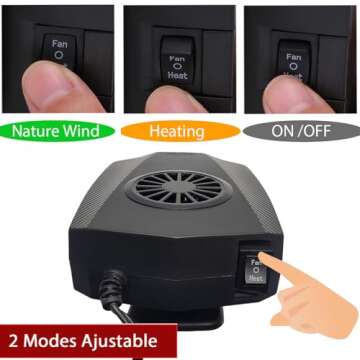 12V Car Heater & Windshield Defroster – 150W Portable, Adjustable & Multifunctional Vehicle Heating for Car, SUV