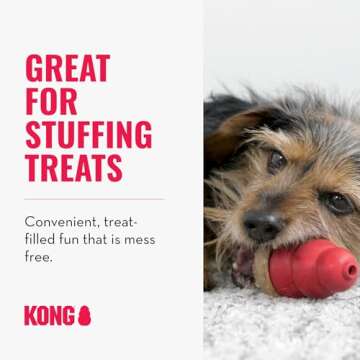 KONG Classic Stuffable Dog Toy & KONG Marathon Chicken-Flavored Treats (2 Pack) - Fetch & Chew Toy for Dogs - With Dog Toy Filler Treat - For Hours of Fun & Enrichment - For Small Dogs