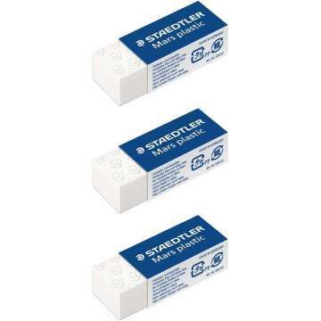 Pack of 3 STAEDTLER Mars Plastic Mini Erasers - White