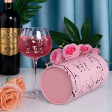 70th Birthday Vintage Wine Glass for Women