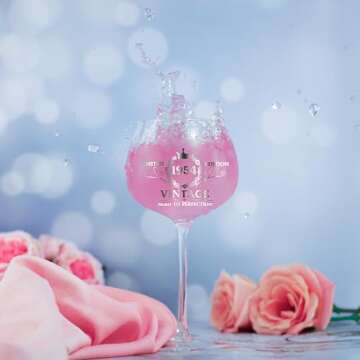 70th Birthday Vintage Wine Glass for Women