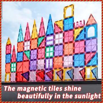 Goodtiles Magnetic Tiles Kids Toys for 3+ Year Old Boy and Girl Birthday Gifts, Magnet Building Blocks STEM Preschool Sensory Learning Montessori Autism Toys for Toddlers Kids Ages 3-5, 5-7, 4-8