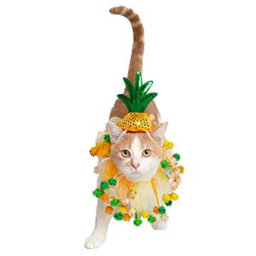 Pet Krewe Pineapple Dog & Cat Hat and Collar Costume - Perfect for Halloween, Parties, Photoshoots, Gifts for Dog Lovers (S)