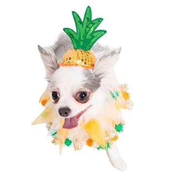 Pet Krewe Pineapple Dog & Cat Hat and Collar Costume - Perfect for Halloween, Parties, Photoshoots, Gifts for Dog Lovers (S)