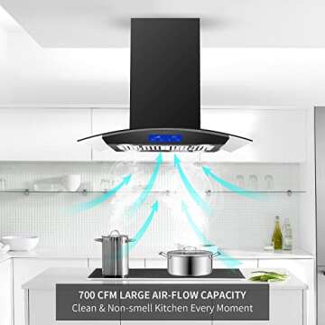 30 Inch Island Range Hood - 700CFM Stainless Steel