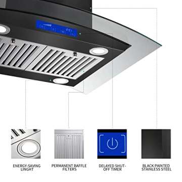 30 Inch Island Range Hood - 700CFM Stainless Steel