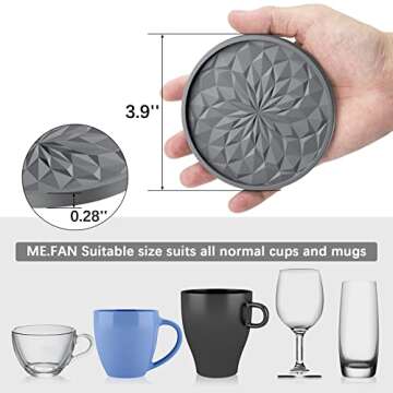 Silicone Coasters [6 Pack] - Non-Slip & Durable