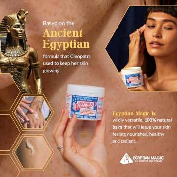 Egyptian Magic - All Purpose Face, Body, and Dry Skin Moisturizing Cream, Skin Protectant for Women & Men, Eczema Care Healing Balm, Scar Treatment, Stretch Marks, and Tattoo Aftercare, 4oz Jar