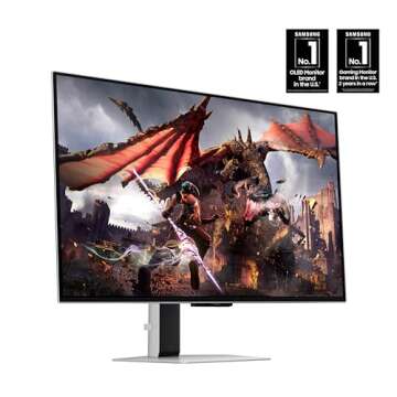 SAMSUNG 32-Inch Odyssey OLED G8 (G80SD) Series 4K UHD Smart Gaming Monitor, 240Hz 0.03ms, Glare-Free Display, Gaming Hub, Adjustable Sleek Metal Design, LS32DG802SNXZA, 2024 (Renewed), Silver