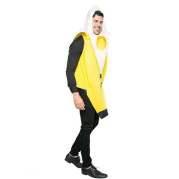 Spooktacular Creations Appealing Banana Costume Adult Deluxe Set for Halloween Dress Up Party and Roleplay Cosplay (Small)