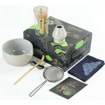 7pcs Japanese Tea Set with Matcha Whisk, Bowl & Accessories