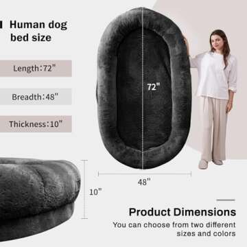 Giant Human Dog Bed with Blanket & Storage Pocket