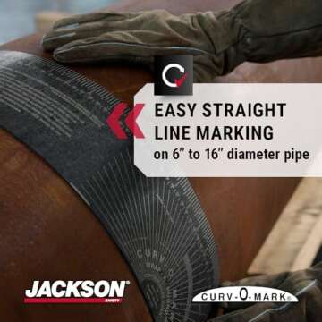 Jackson Safety Pipe Measuring Tool - Wrap-A-Round Tape Pipe Fitting Tool (Multiple Sizes and Heat Ratings)