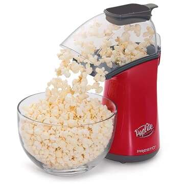 Presto Poplite Hot Air Popcorn Popper, 18 Cups, Red