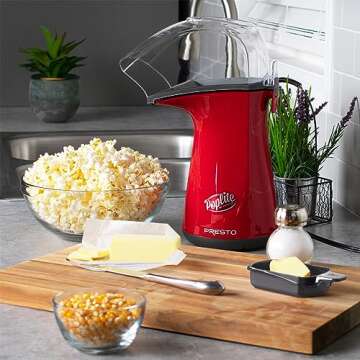 Presto Poplite Hot Air Popcorn Popper, 18 Cups, Red