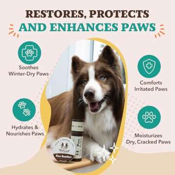 Natural Dog Company Paw Soother Balm for Dogs 2oz Tin, Organic Soothing & Moisturizing Relief for Dry, Cracked Paws, Winter Healing Relief, Gentle & Lick-Safe