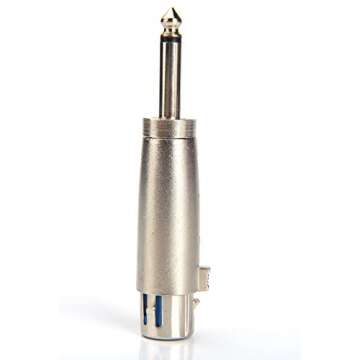 Devinal Professional 6.35mm 1/4 Inch Mono Male Plug to 3 Pin XLR Female Jack Stereo Audio Microphone Adapter Converter Connector