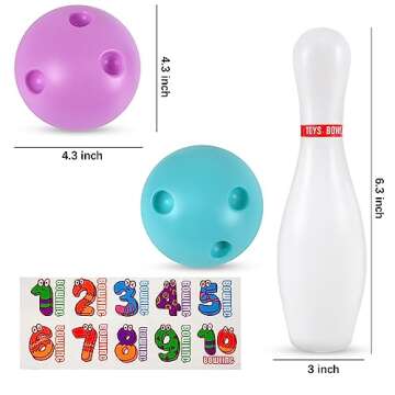 Kids Light Up Bowling Set Bowling Pins Games for Kids Indoor, Toddler Bowling Ball Set Glow in The Dark Games for Kids 3-12 Indoor & Outdoor