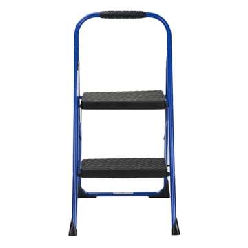 COSCO 2-Step Steel Step Stool with Rubber Grip - Blue