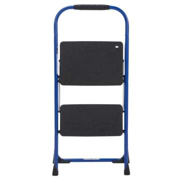 COSCO 2-Step Steel Step Stool with Rubber Grip - Blue