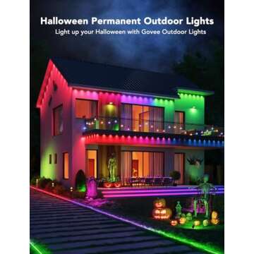 Govee Permanent Outdoor Lights, Smart RGBIC Outdoor Lights with 75 Scene Modes, 50ft with 36 LED Eaves Lights, IP67 Waterproof, for Halloween Decorations, Christmas, Work with Alexa, Google Assistant