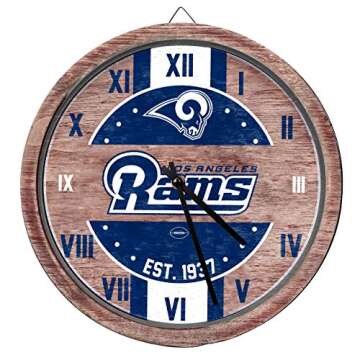 FOCO Los Angeles Rams NFL Barrel Wall Clock