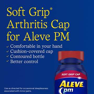 Aleve PM Sleep Aid Plus Pain Reliever Caplets, Naproxen Sodium & Diphenhydramine HCl, Pain Reliever, Nighttime Pain Relief, 120 Count