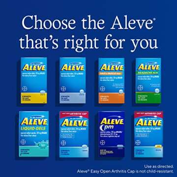 Aleve PM Sleep Aid Plus Pain Reliever Caplets, Naproxen Sodium & Diphenhydramine HCl, Pain Reliever, Nighttime Pain Relief, 120 Count