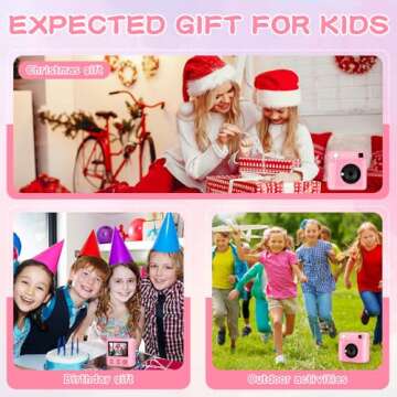 Camera for Kids Instant Print,Portable Camera with 32G Card & 1080p Video,Print Paper,Instant Print Camera with Color Pens for DIY,Over 3 Years Old for Boys and Girls Birthday Gifts Christmas