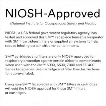 3M Rugged Comfort Quick Latch Half Facepiece Reusable Respirator 6503QL, NIOSH, Cool Flow Exhalation Valve, Bayonet Connection, Silicone Face Seal, for Gases, Vapors, Dust, Maintenance, Construction,L