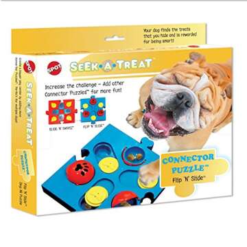 SPOT by Ethical Products Interactive Seek-A-Treat Flip 'N' Slide Dog Toy Puzzle | Dog Treat Reward Toy Connector Puzzle Improves Your Dog's IQ | Specially Designed for Training Treats