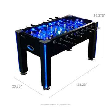 Atomic Azure Foosball Table, Blue Illuminating Interior