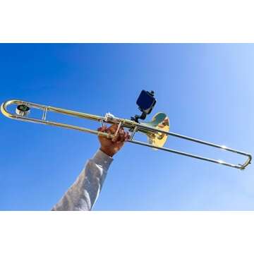 Gripophone Low Brass Lyre - Mount Your Phone to Trombone, Flugelhorn, Euphonium, Marching Baritone, Mellophone, and more! Made in USA!!, Black