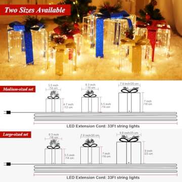 Lighted Valentines Day Decorations with 33Ft String Light, 3 Pack 270 LED Light Up Boxes, Holiday Decor for Romantic Wedding Proposal Birthday Parties Room Indoor Outdoor