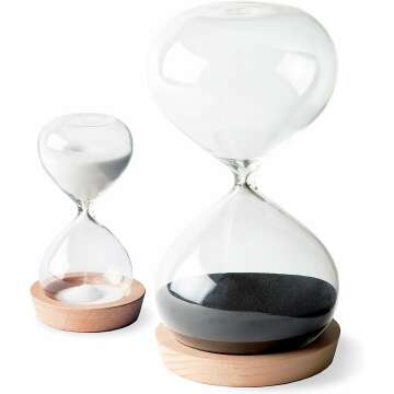 OrgaNice Hourglass Sand Timer - 30 Minute & 5 Minute Timer Set - Improve Productivity & Achieve Goals - Stay Focused & Be More Efficient - Time Management Tool - [Gift-Ready Packaging]