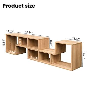 Recaceik Cube Bookshelf 2 Shelf Bookcase L-Shaped TV Console Stand Modern Entertainment Center with Open Storage Shelves for CDs/Movies/Books for Living Room, Bedroom, Home Office