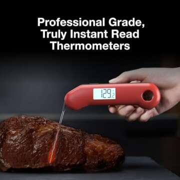 ThermoMaven ProfessionaI Meat Thermometer Digital, 3X Faster 0.5 Sec Instant Read, NSF&NIST Certified Accurate to ±0.5°F, 100% Waterproof, Auto-Rotating Bright Display, Auto Wake/Sleep, for Grill/BBQ