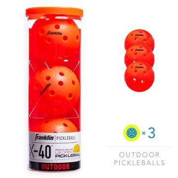 Franklin Sports X-40 Outdoor Pickleballs - Official Ball of USA Pickleball, APP Tour + Pickleball US Open - 3 Packs, 12 Packs, 36 Pickleball Buckets, 50, 100 + 400 Bulk Packs of Regulation Pickleballs