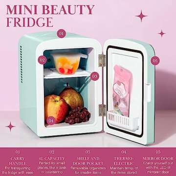 Paris Hilton Mini Beauty Fridge with LED Light