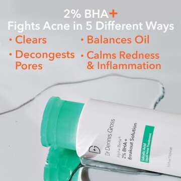 Dr Dennis Gross Alpha Beta® 2% BHA+ Breakout Solution, Minimizes Pores, Clear & Prevent Breakouts, 5 Fl Oz