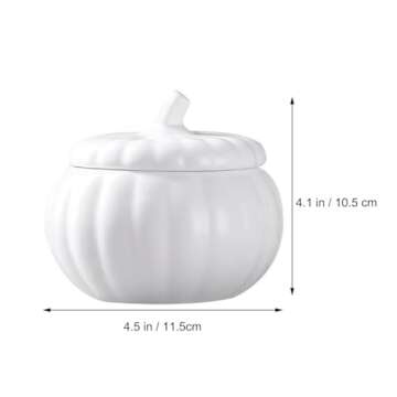 BESTonZON Pumpkin Pot, Halloween Pumpkin Pots for Cooking, Ceramic Pumpkin Dish Pumpkin Soup Bowls Porcelain Dinnerware Pasta Dessert Bowl with Lid, Dishwasher & Oven Safety