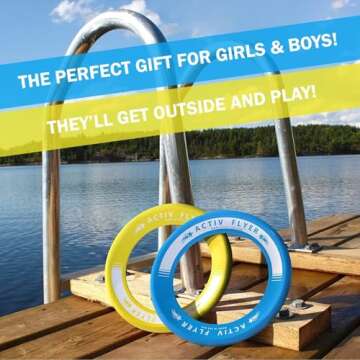 Activ Life Kids Flying Rings - Best Xmas Gifts for Kids Age 3 Year Old + Top Christmas 2024 Stocking Stuffers for Boys and Girls Outside Toys - Cool Beach Vacation Young Family Presents